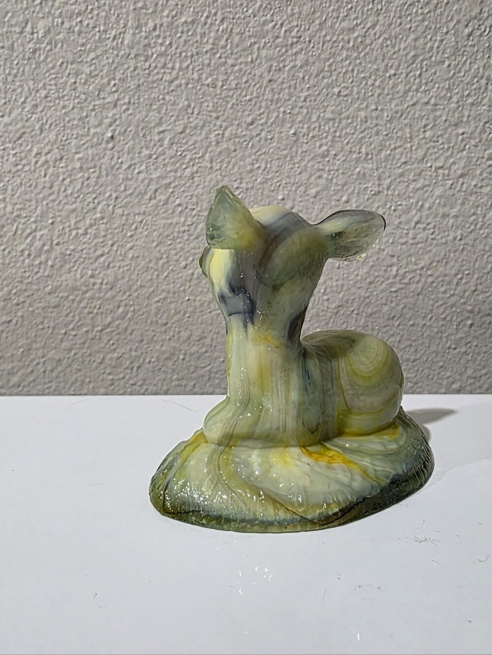 Boyd Glass Slag Bingo Deer Figurine GLOWS. - Picture 3 of 15